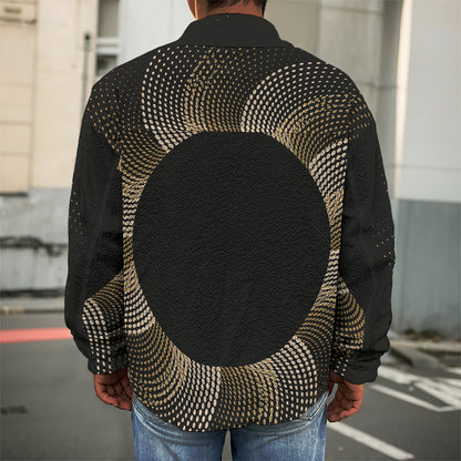 Halftone Dot Sun Print Men's Shirt Jacket