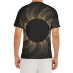 Halftone Dot Sun Print Men's Short Sleeve Rash Guard