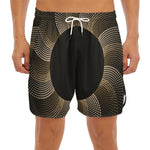 Halftone Dot Sun Print Men's Split Running Shorts