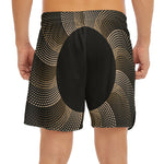 Halftone Dot Sun Print Men's Split Running Shorts