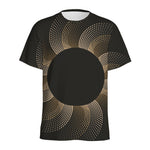 Halftone Dot Sun Print Men's Sports T-Shirt
