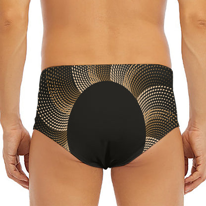 Halftone Dot Sun Print Men's Triangle Swim Briefs
