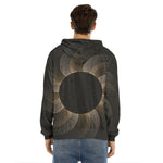 Halftone Dot Sun Print Men's Velvet Pullover Hoodie