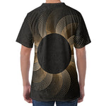 Halftone Dot Sun Print Men's Velvet T-Shirt