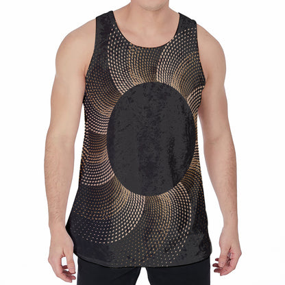 Halftone Dot Sun Print Men's Velvet Tank Top