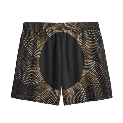 Halftone Dot Sun Print Mesh Shorts