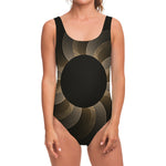Halftone Dot Sun Print One Piece Swimsuit