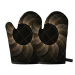 Halftone Dot Sun Print Oven Mitts