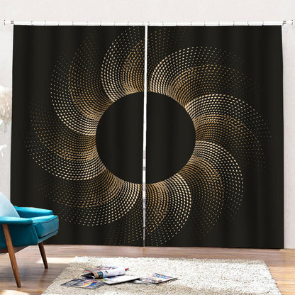 Halftone Dot Sun Print Pencil Pleat Curtains