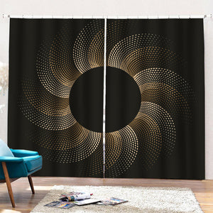 Halftone Dot Sun Print Pencil Pleat Curtains