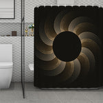 Halftone Dot Sun Print Polyester Shower Curtain