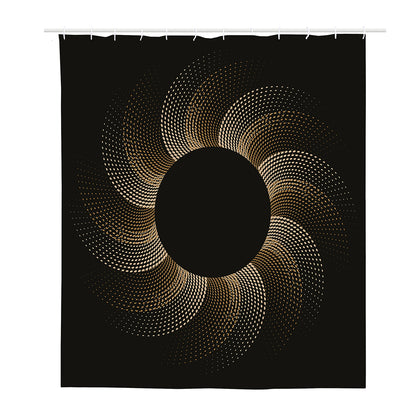 Halftone Dot Sun Print Polyester Shower Curtain