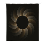 Halftone Dot Sun Print Polyester Shower Curtain