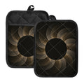 Halftone Dot Sun Print Pot Holders With Pocket