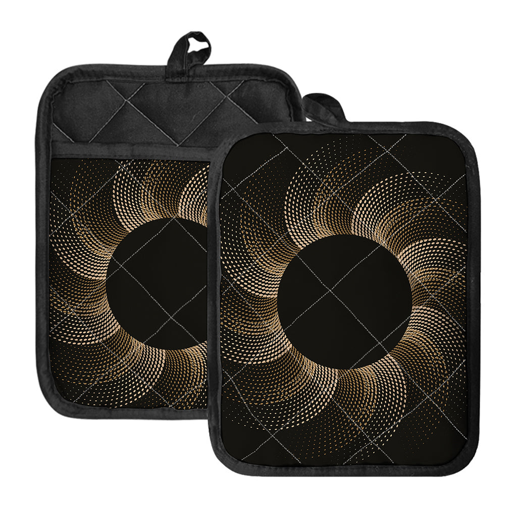Halftone Dot Sun Print Pot Holders With Pocket
