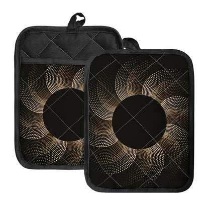 Halftone Dot Sun Print Pot Holders With Pocket