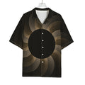 Halftone Dot Sun Print Rayon Hawaiian Shirt