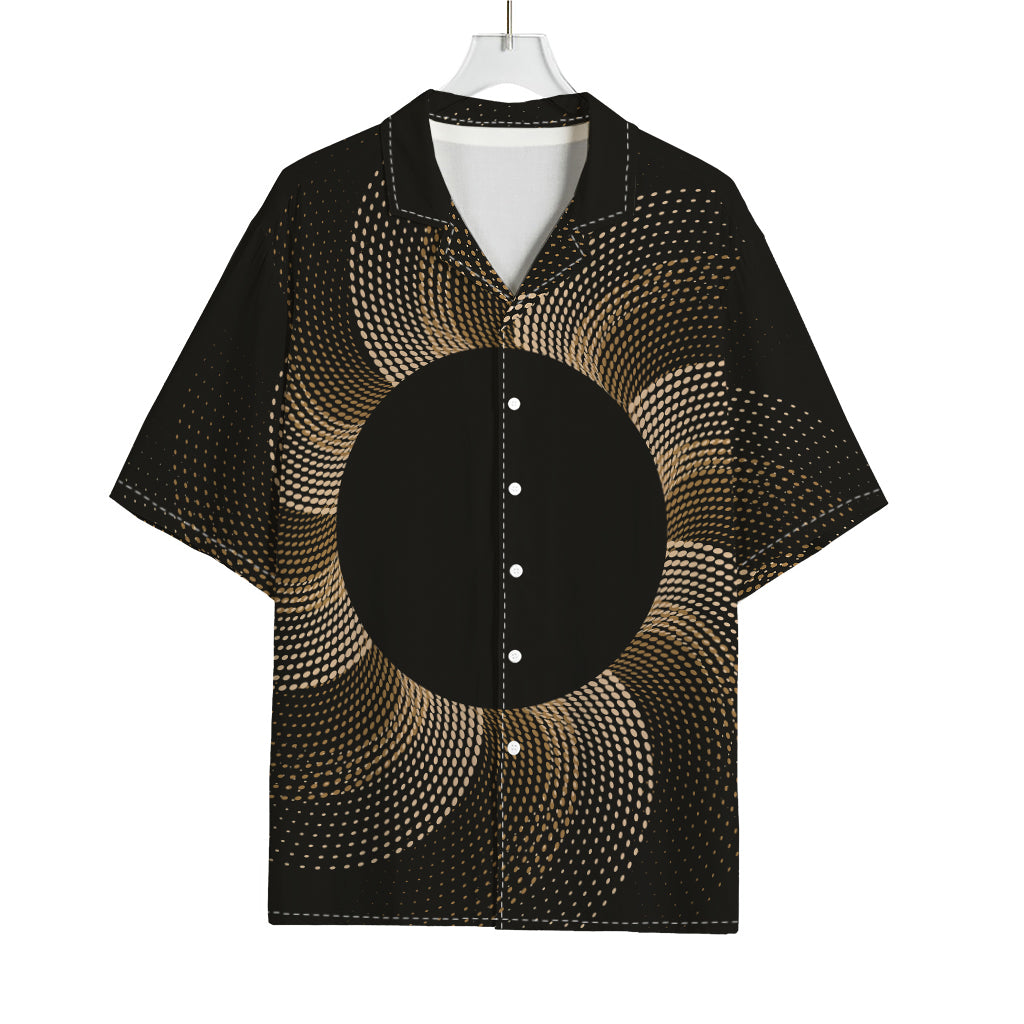 Halftone Dot Sun Print Rayon Hawaiian Shirt