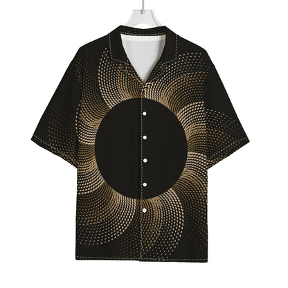 Halftone Dot Sun Print Rayon Hawaiian Shirt