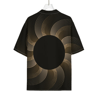 Halftone Dot Sun Print Rayon Hawaiian Shirt