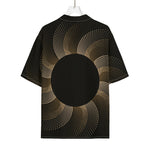 Halftone Dot Sun Print Rayon Hawaiian Shirt