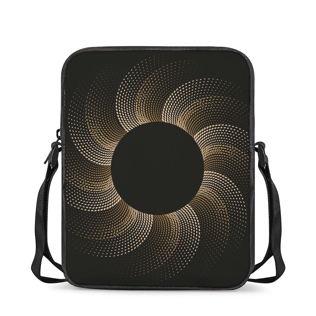 Halftone Dot Sun Print Rectangular Crossbody Bag