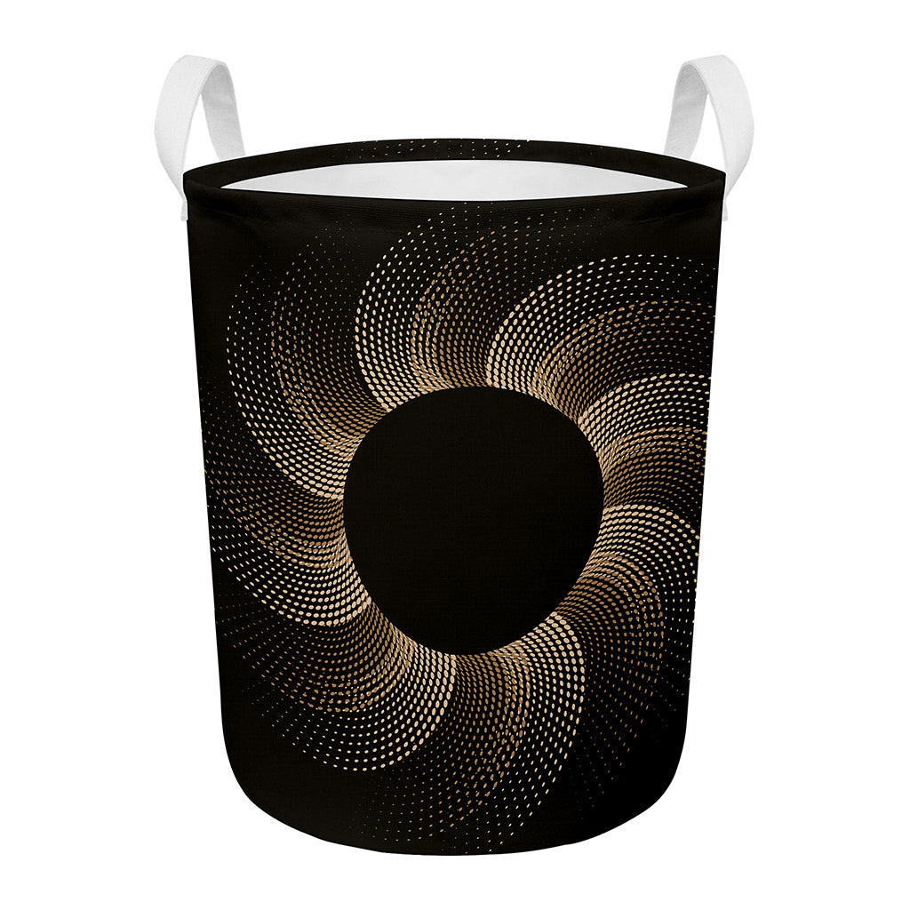 Halftone Dot Sun Print Round Laundry Basket