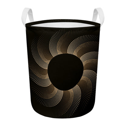 Halftone Dot Sun Print Round Laundry Basket