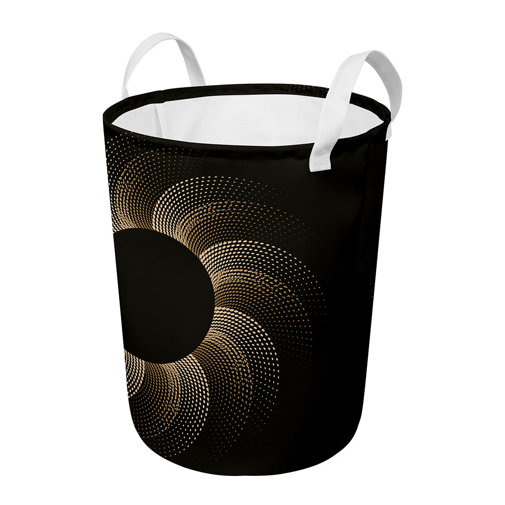 Halftone Dot Sun Print Round Laundry Basket