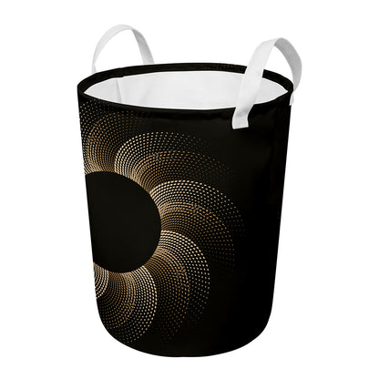 Halftone Dot Sun Print Round Laundry Basket