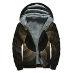 Halftone Dot Sun Print Sherpa Lined Zip Up Hoodie