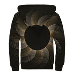 Halftone Dot Sun Print Sherpa Lined Zip Up Hoodie