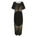 Halftone Dot Sun Print Short Sleeve Long Nightdress