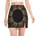 Halftone Dot Sun Print Side Slit Mini Skirt