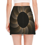 Halftone Dot Sun Print Side Slit Mini Skirt