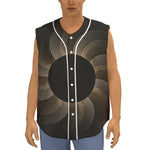 Halftone Dot Sun Print Sleeveless Baseball Jersey