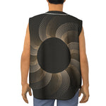 Halftone Dot Sun Print Sleeveless Baseball Jersey
