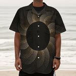 Halftone Dot Sun Print Textured Short Sleeve Shirt