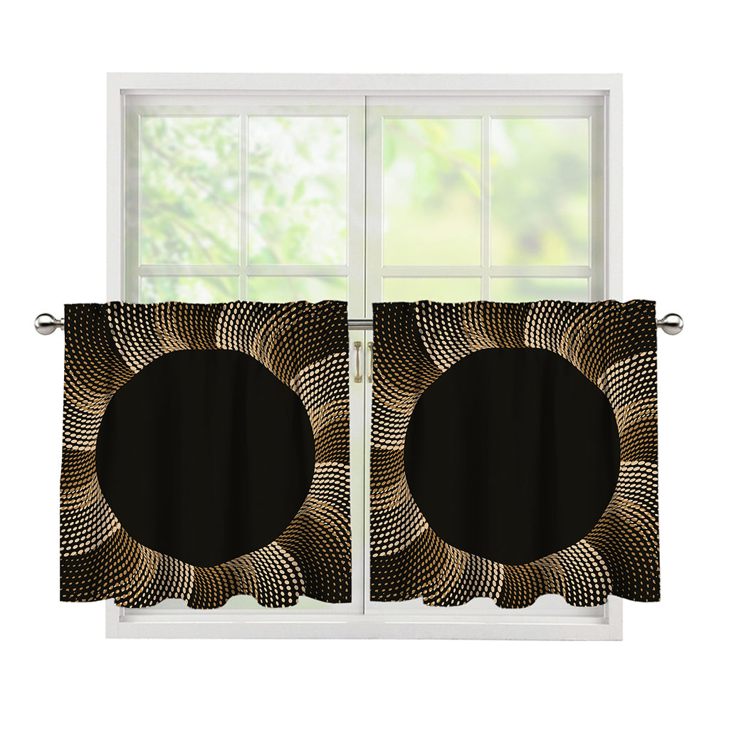 Halftone Dot Sun Print Tier Curtains