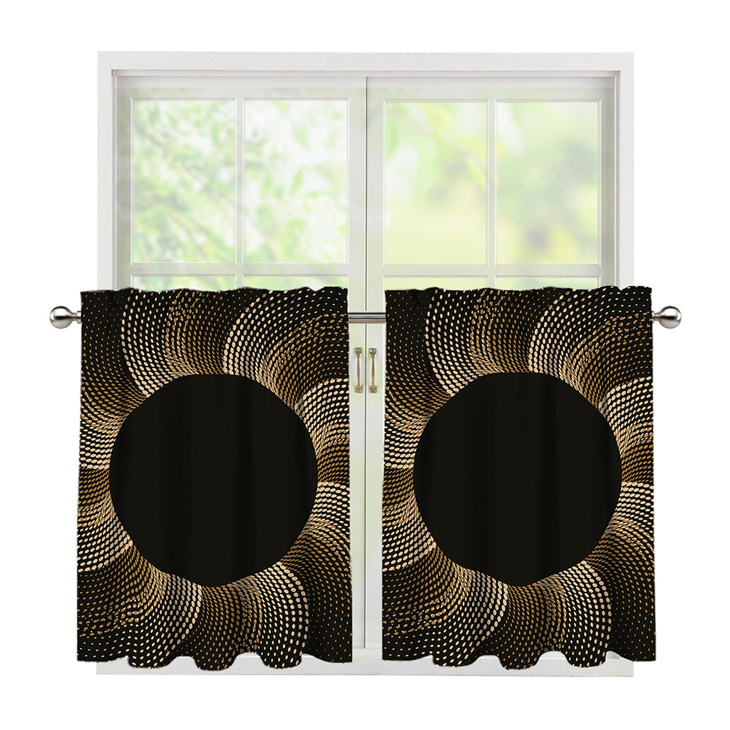 Halftone Dot Sun Print Tier Curtains