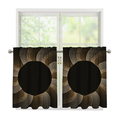 Halftone Dot Sun Print Tier Curtains