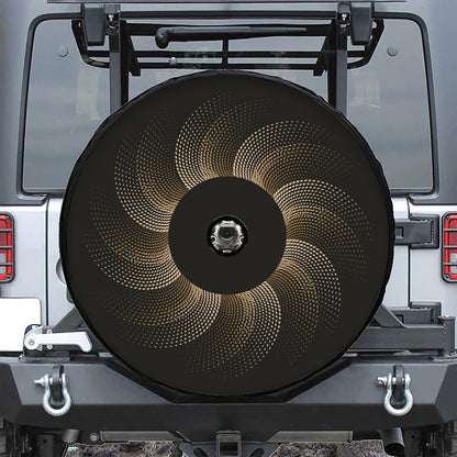 Halftone Dot Sun Print Tire Cover With Camera Hole