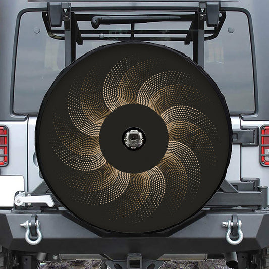Halftone Dot Sun Print Tire Cover With Camera Hole