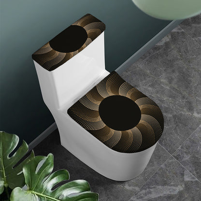 Halftone Dot Sun Print Toilet Lid And Tank Cover Set