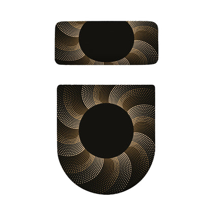 Halftone Dot Sun Print Toilet Lid And Tank Cover Set