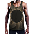 Halftone Dot Sun Print Men's Workout Tank Top
