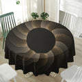 Halftone Dot Sun Print Waterproof Round Tablecloth