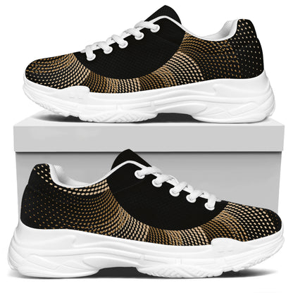 Halftone Dot Sun Print White Chunky Shoes