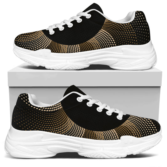 Halftone Dot Sun Print White Chunky Shoes