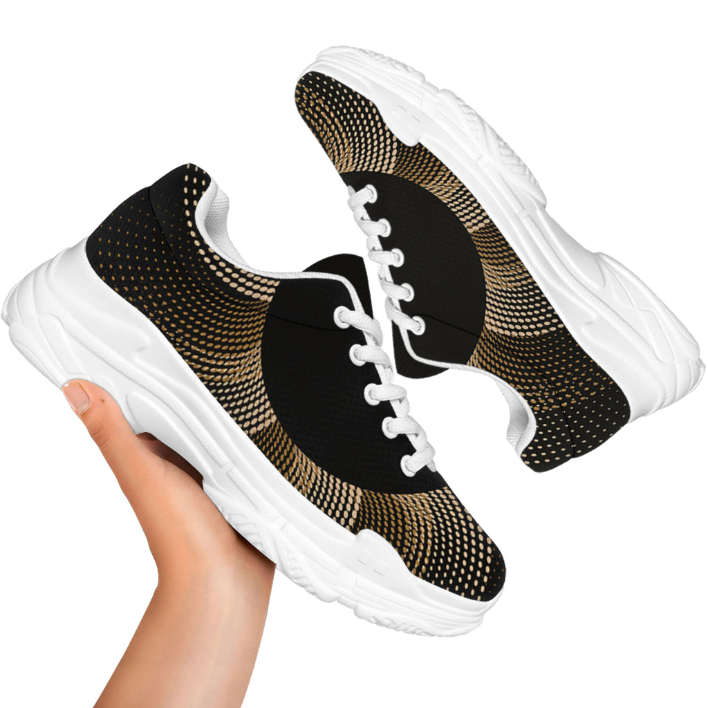 Halftone Dot Sun Print White Chunky Shoes